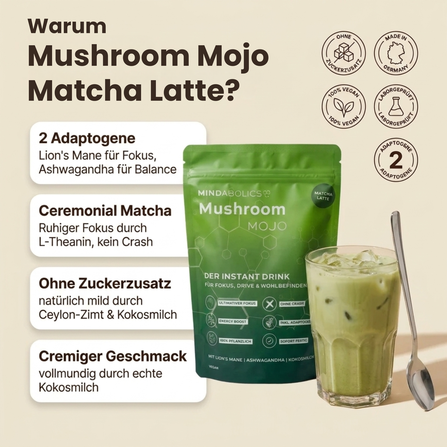 Mushroom Mojo Matcha Latte
